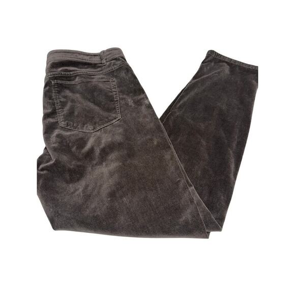 J. Jill Pants - J. Jill Women’s Velvet Pants Slim Leg Ankle Taupe 10 Casual Neutral Soft